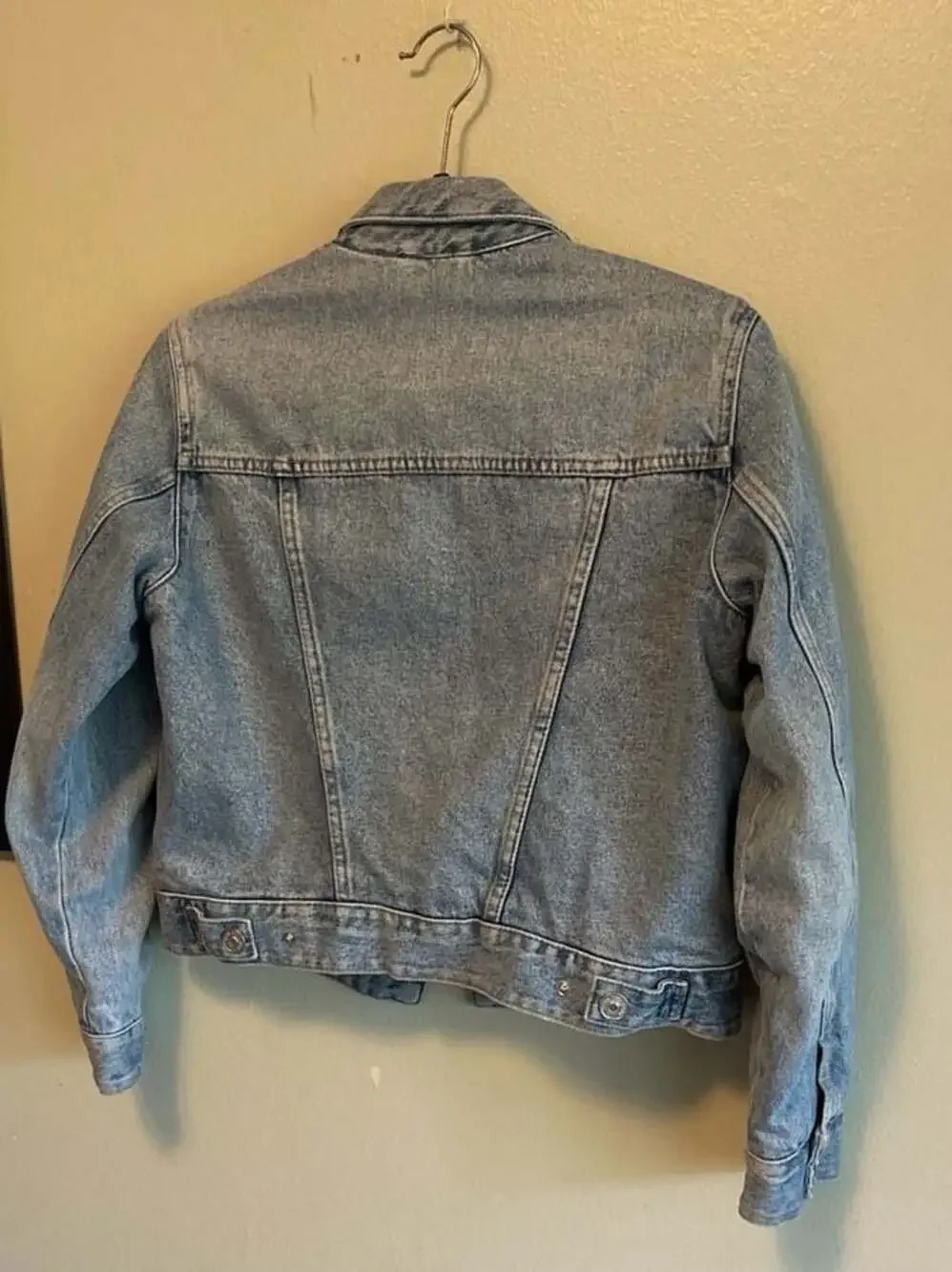 Zara Women's Sz.S Light Wash Sherpa-Lined Jean ‎ Jacket, Vintage